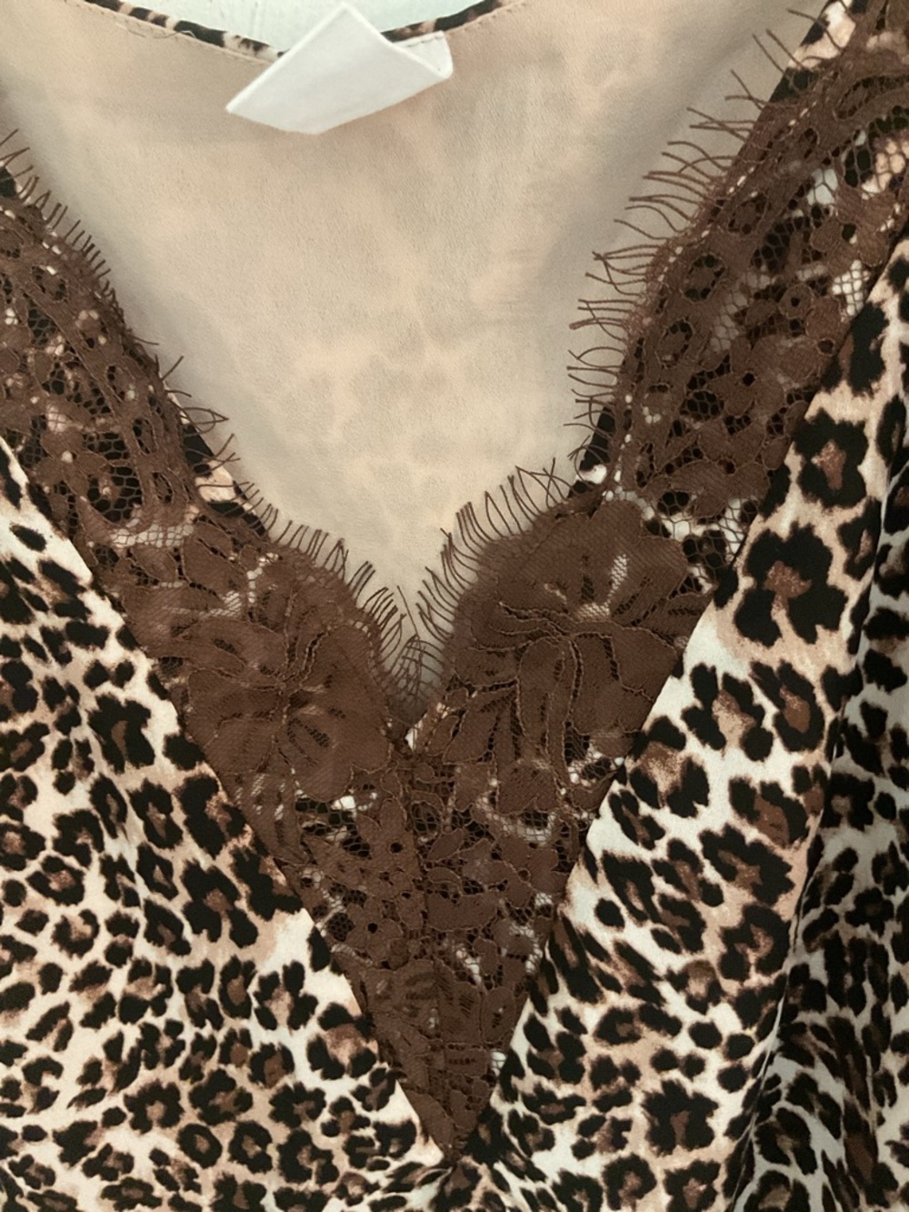Melrose and Market Leopard Print Lace Trim Cami Size XXL Brown/Tan/Black - Picture 2 of 8